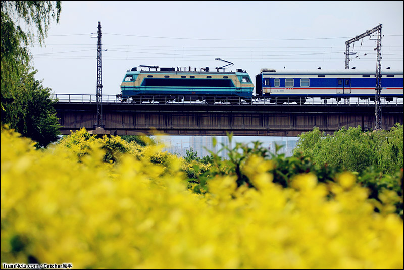 2015年6月21日。京广线。北京鹰山森林公园。SS8牵引客车通过。（图/Catcher原平）