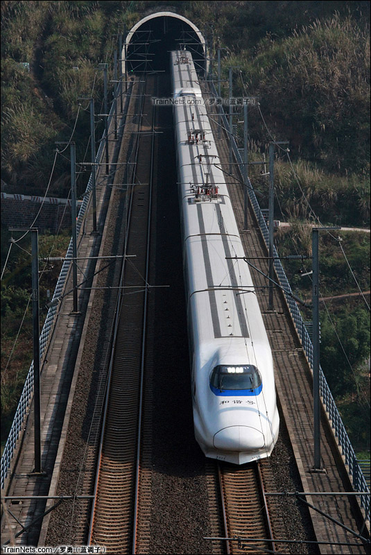 2015年12月2日。四川成都金堂沱江流域。成渝遂铁路。云顶山隧道 与炮台山隧道间。D5111次，重庆北-成都东。（图/罗勇）