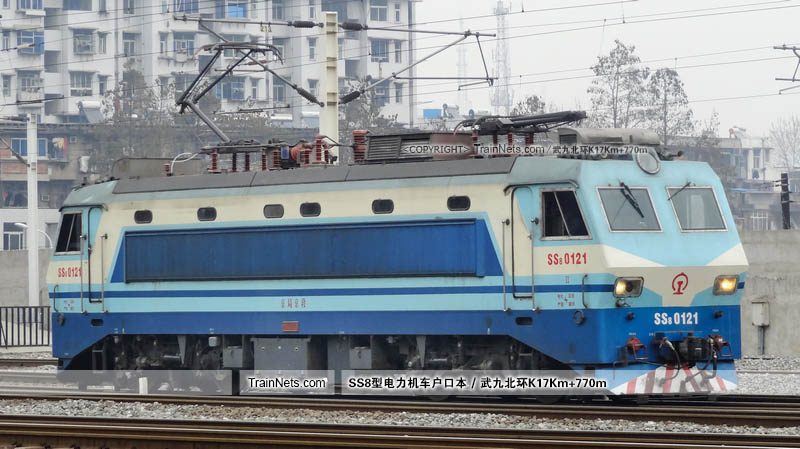 2014年03月20日。武昌站。SS8-0121。(图/武九北环K17Km+770m)